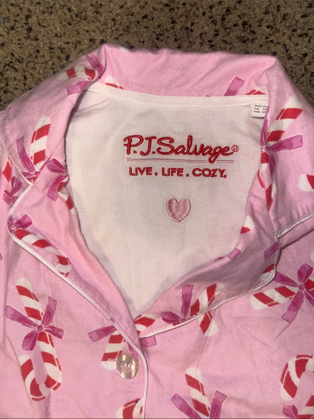 PJ Salvage Sweeter Than Sugar Candy Cane Classic Flannel Pajama Set - Picture 5 of 5